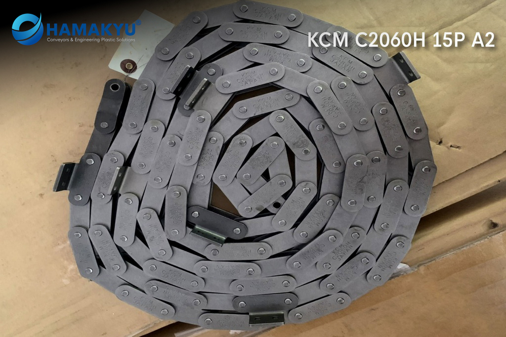 KCM Double Pitch Roller Chains With Attachments