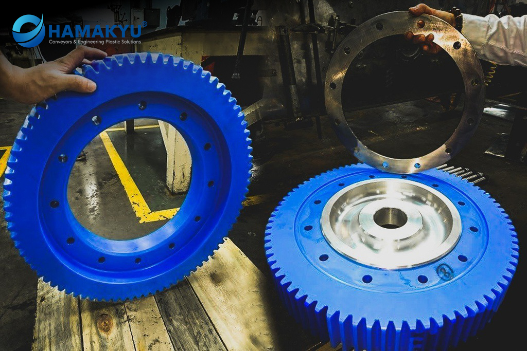 [134010130] Gear 81 teeths by Nylatron® MC901 PA6 blue, origin: MCAM/Belgium, machined by HamakyuEPP (To Order Size)